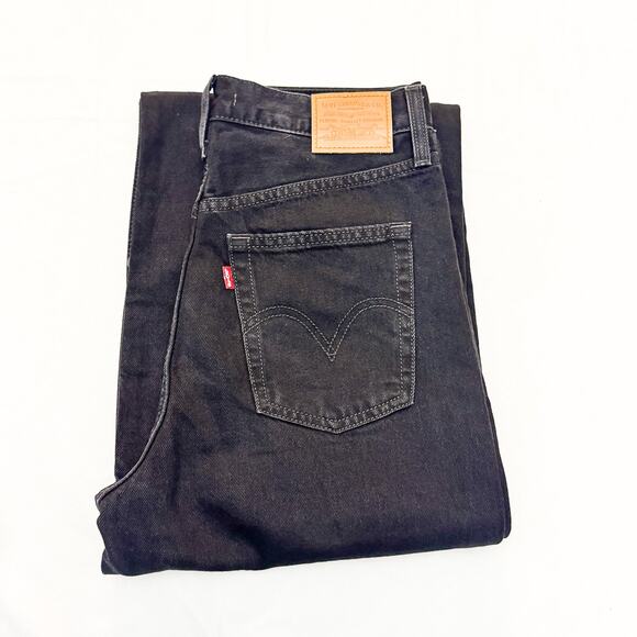 Levi's Denim - Levi's Ribcage Wide Leg Black Zip Fly Denim Jeans Size 28 x 32 100% Cotton